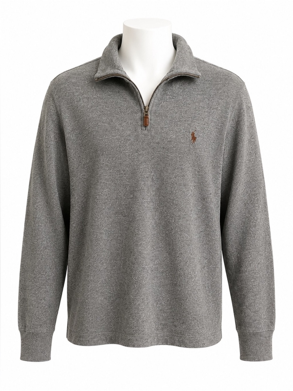 Size L Polo Ralph Lauren Men’s Grey Quarter Zip Pullover Sweater